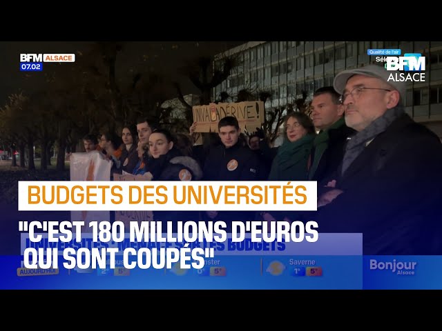 ⁣Une manifestation contre les coupes budgétaires des universités alsaciennes