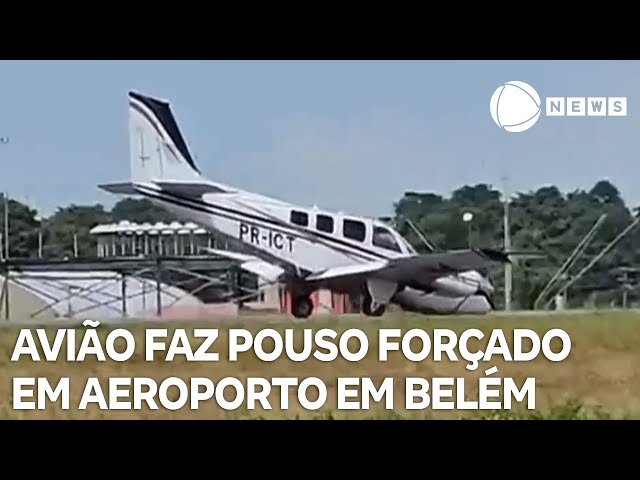 ⁣Avião faz pouso forçado no Aeroporto Internacional de Belém