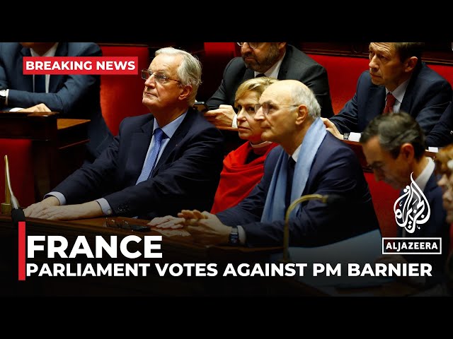 ⁣France no-confidence motion: Parliament votes against prime minister Barnier