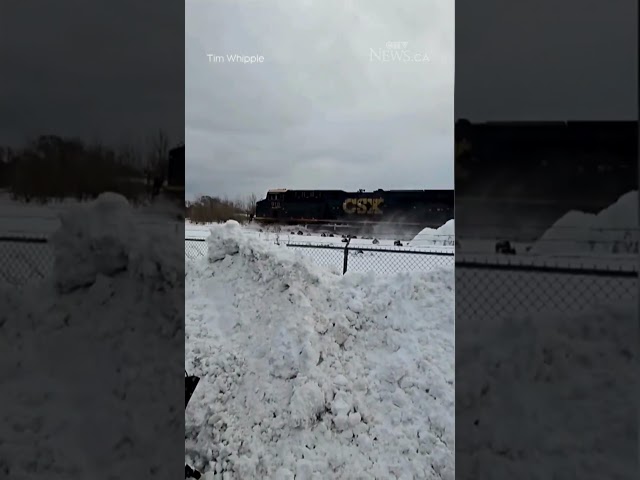 ⁣Train smashes into truck stuck on tracks in Pennsylvania