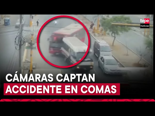 ⁣Comas: así fue el choque de dos buses en la avenida Túpac Amaru que dejó al menos quince heridos