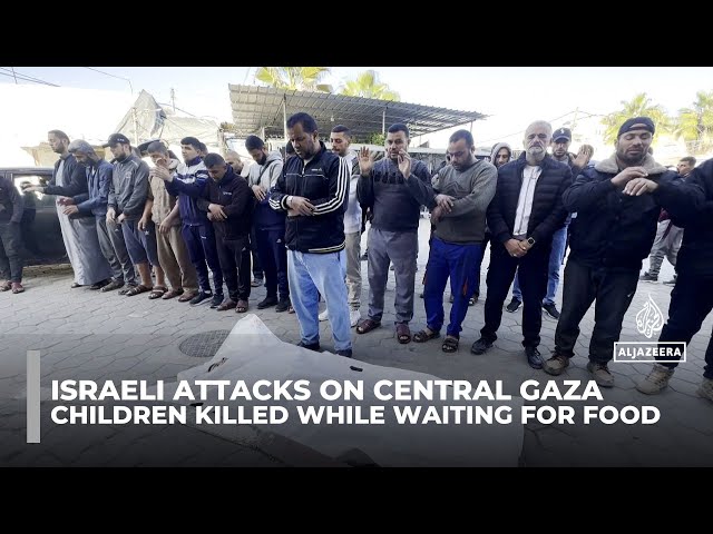 ⁣Israeli attacks on central Gaza: Children killed while waiting for food