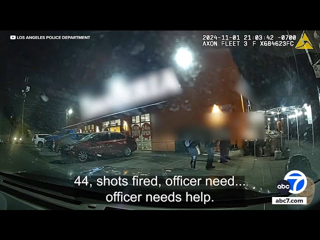 ⁣Bodycam video shows South LA shootout that left 2 officers injured