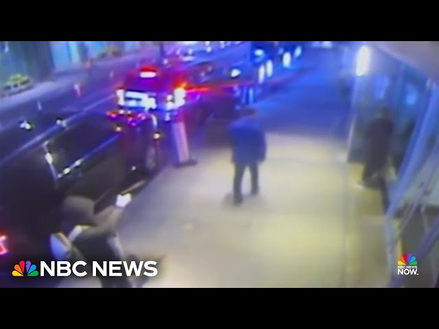 ⁣Surveillance video shows fatal shooting of UnitedHealthcare CEO