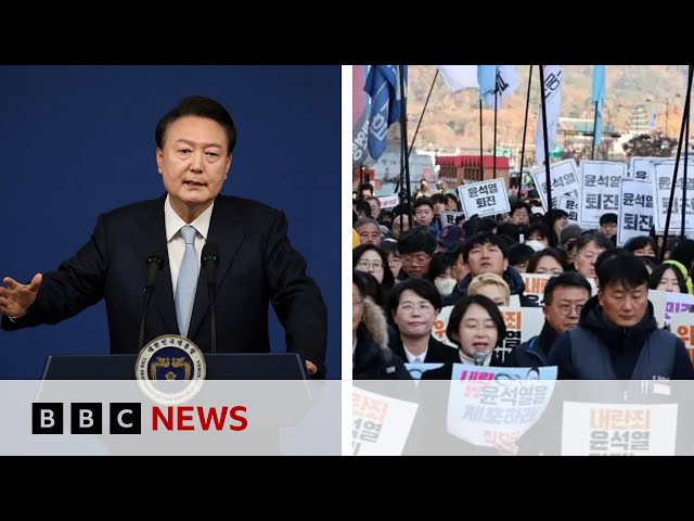 ⁣South Korea opposition files motion to impeach Yoon | BBC News