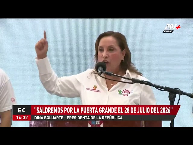 ⁣Dina Boluarte: "Saldremos por la puerta grande el 28 de julio del 2026"