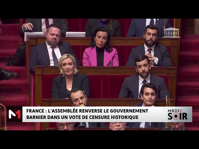 ⁣France : l'Assemblée nationale vote la censure du gouvernement Barnier