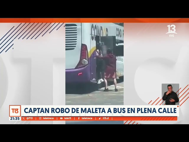 ⁣Captan robo de maleta a bus en plena calle de Valparaíso