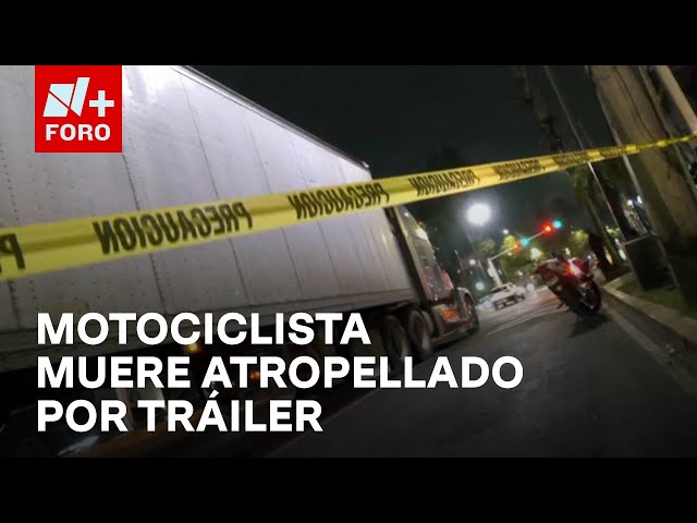 ⁣Motociclista pierde control y muere al quedar bajo llantas de tráiler en Eje 5, CDMX - Las Noticias