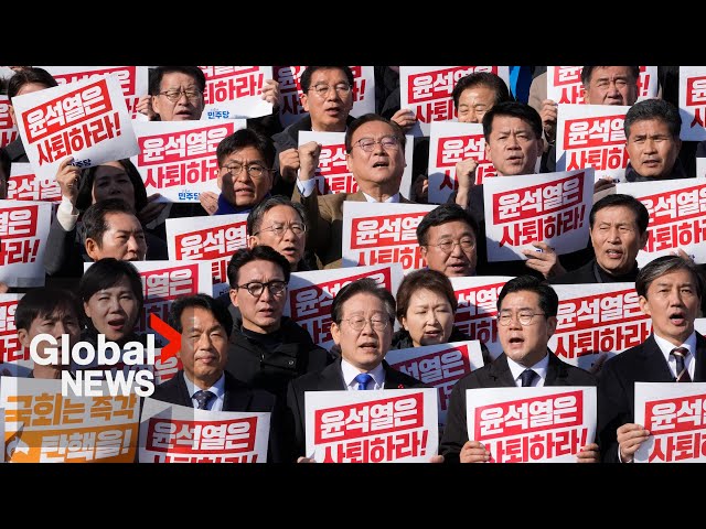 ⁣South Koreans demand President Yoon quit after martial law debacle