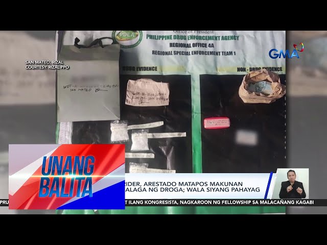 ⁣Motorcycle taxi rider, arestado matapos makunan umano ng P1.3M halaga ng droga sa... | Unang Balita