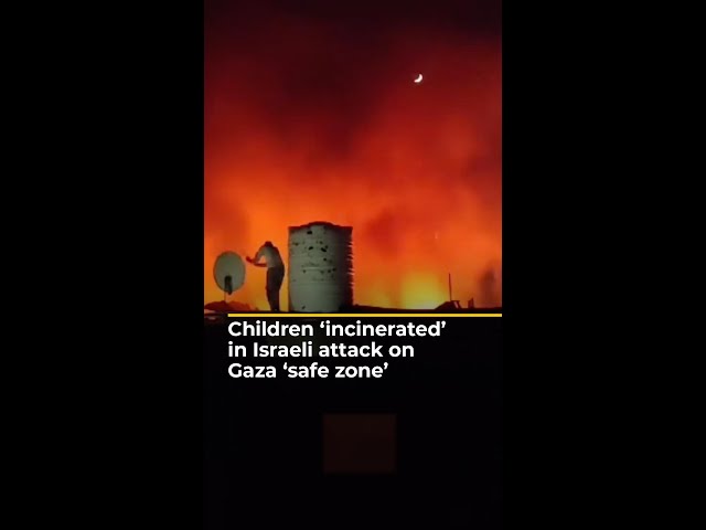 ⁣Children ‘incinerated’ in Israeli attack on ‘safe zone’ in Gaza | AJ #shorts