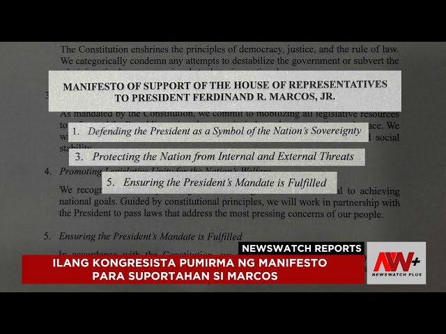 ⁣Ilang mambabatas pumirma ng manifesto para suportahan si Marcos | NewsWatch Reports