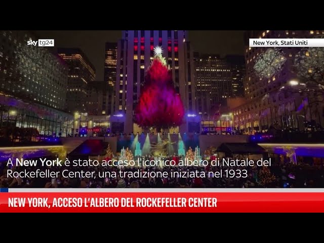 ⁣New York, acceso l’albero del Rockefeller Center