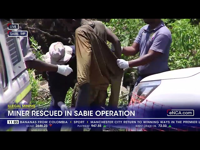 ⁣Illegal mining | A miner has been rescued from an abandoned mine in Sabie