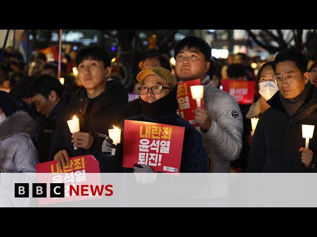 ⁣Calls for South Korea's President Yoon to resign | BBC News