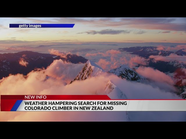 ⁣Weather hampers search for missing CO climber in New Zealand