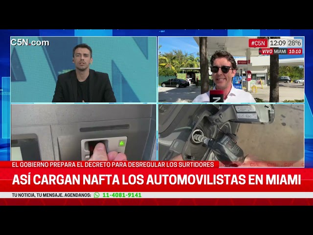 ⁣ASÍ CARGAN NAFTA los AUTOMOVILISTAS en MIAMI: PREPARAN el DECRETO para DESREGULAR los SURTIDORES