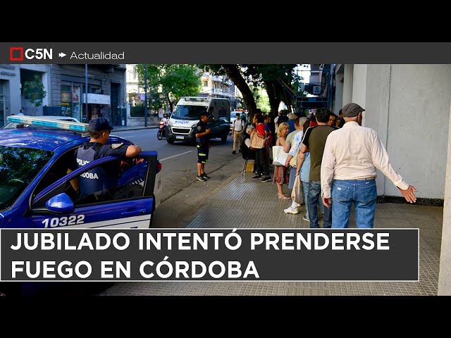 ⁣UN JUBILADO se ROCIÓ con COMBUSTIBLE y QUISO PRENDERSE FUEGO en CÓRDOBA