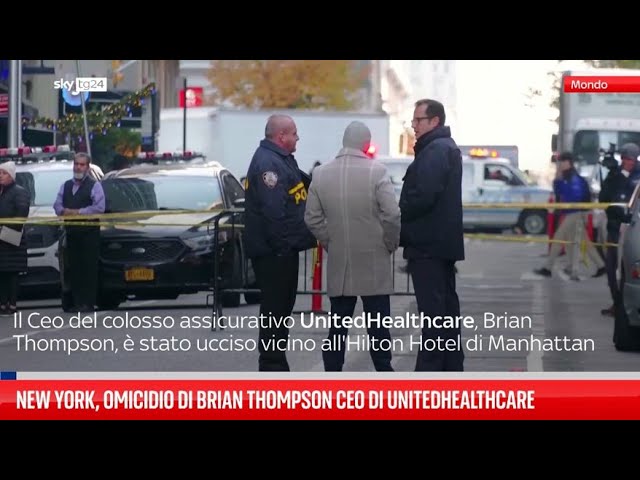 ⁣New York, omicidio di Brian Thompson Ceo di UnitedHealthcare