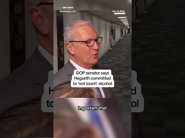 ⁣GOP senator says Hegseth committed to 'not touch' alcohol