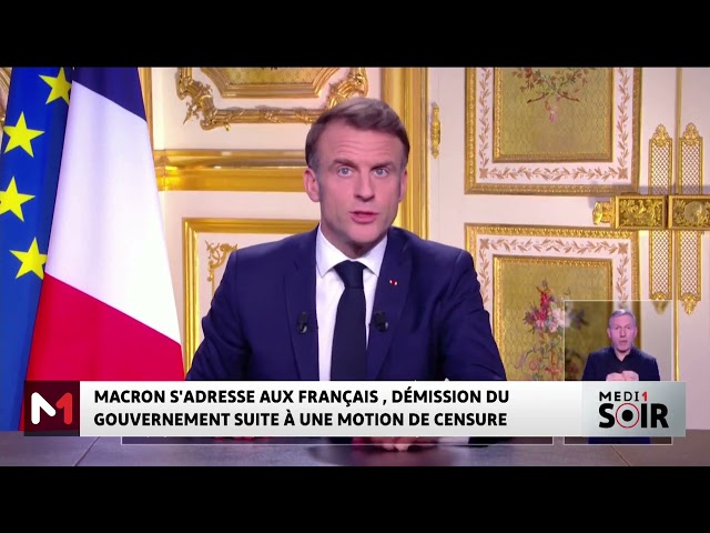 ⁣Macron s´adresse aux Français, démission du gouvernement suite à une motion de censure