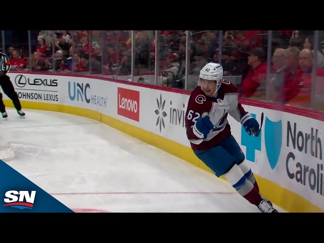 ⁣Avalanche's Artturi Lehkonen Buries Breakaway Goal From Makar Stretch Pass