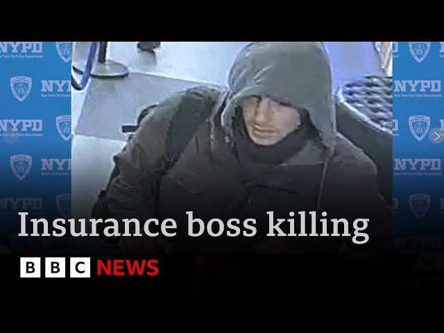 ⁣New York police issue new photos in hunt for killer of insurance boss | BBC News