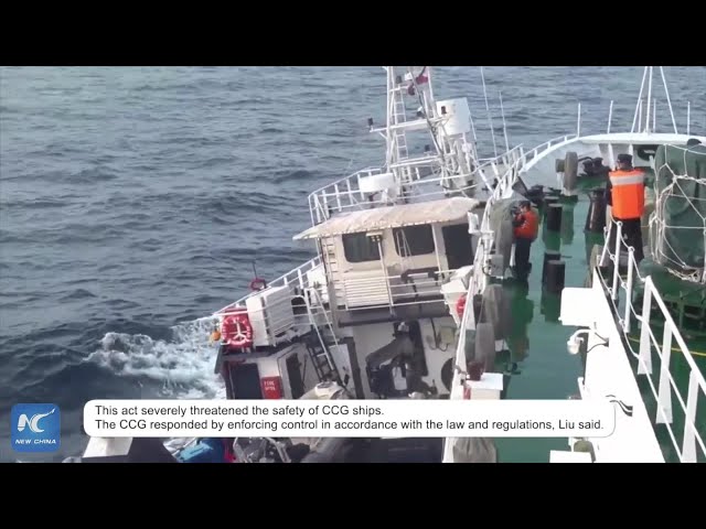 ⁣Philippine official vessel intentionally rammed into a CCG ship: CCG spokesperson