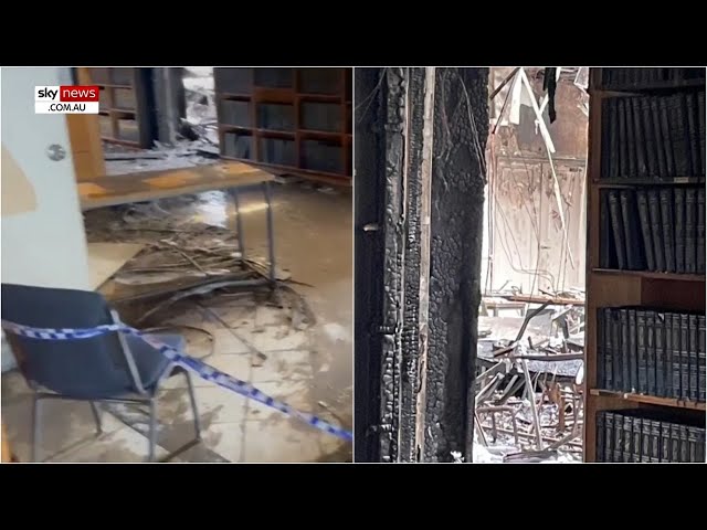 ⁣Footage reveals extensive damage inside Melbourne synagogue after arson attack