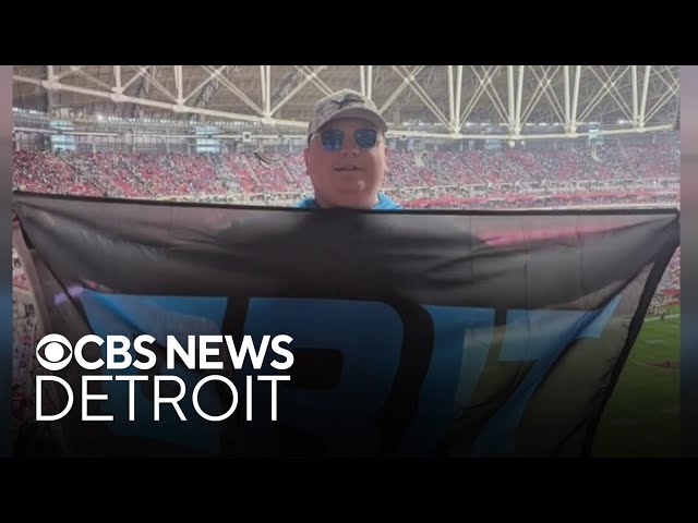 ⁣Detroit Lions fan from New York goes the extra mile to see the team