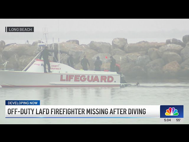 ⁣Off-duty LAFD firefighter missing after diving in Long Beach