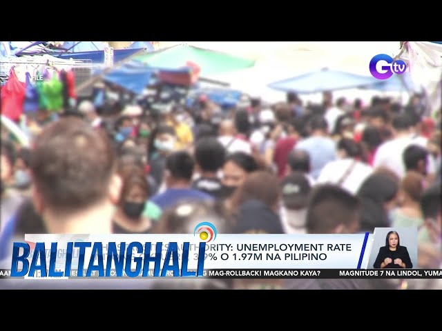 ⁣Philippine Statistics Authority - Unemployment rate nitong Oktubre, 3.9% o 1.97-M... | Balitanghali