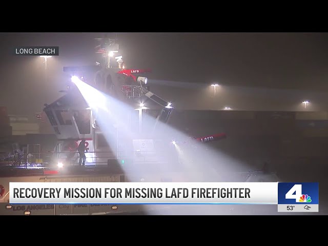 ⁣Recover mission underway for LAFD firefighter missing after diving in Long Beach