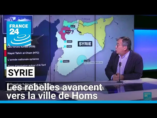 ⁣Syrie: les rebelles avancent vers la ville de Homs après avoir pris le contrôle de Hama