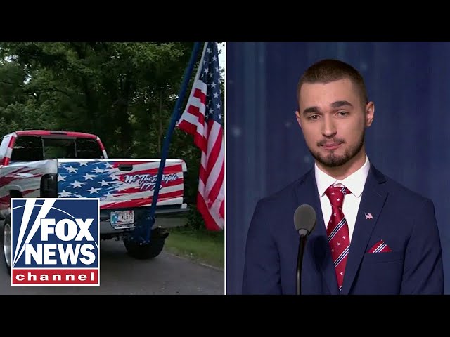 ⁣Indiana teen awarded for proudly flying flag on truck, even when told to stand down