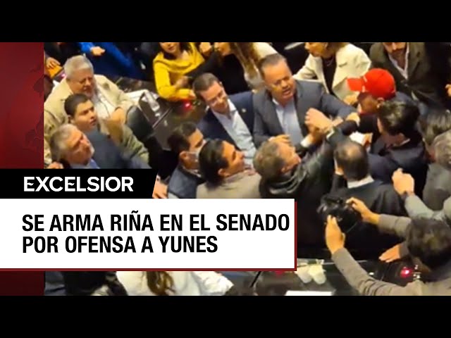 ⁣Bronca en el Senado: Arman zafarrancho en el Pleno morenistas vs. panistas