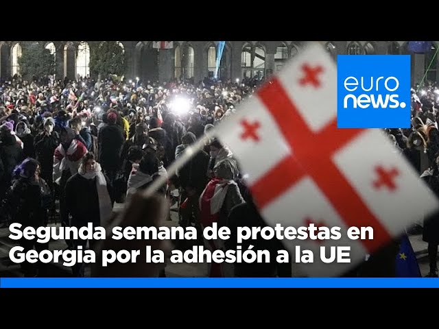 ⁣Segunda semana de protestas en Georgia contra la suspensión de las negociaciones de adhesión a la UE