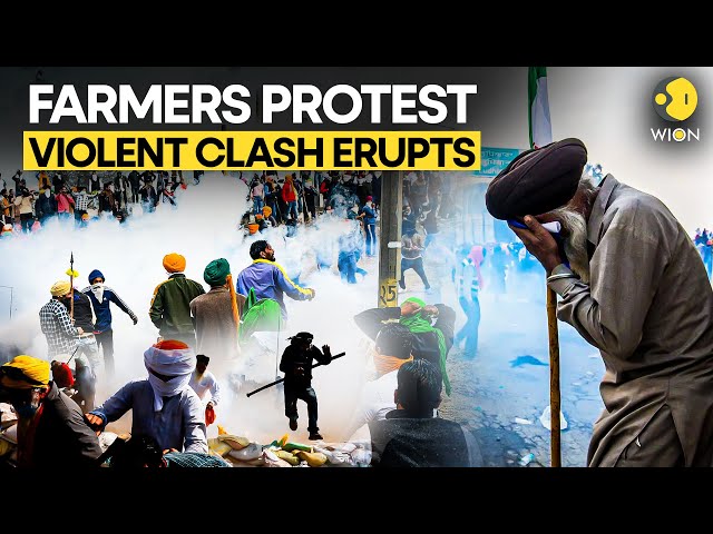 ⁣Farmer Protest Delhi: Angry Farmers Breaks Barricade, Police Fired Tear Gas At Sambhu Border | WION