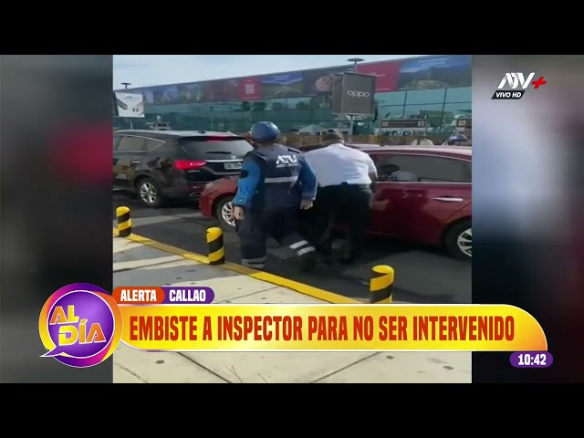 ⁣Callao: Conductor embiste a inspector en aeropuerto Jorge Chávez para no ser intervenido