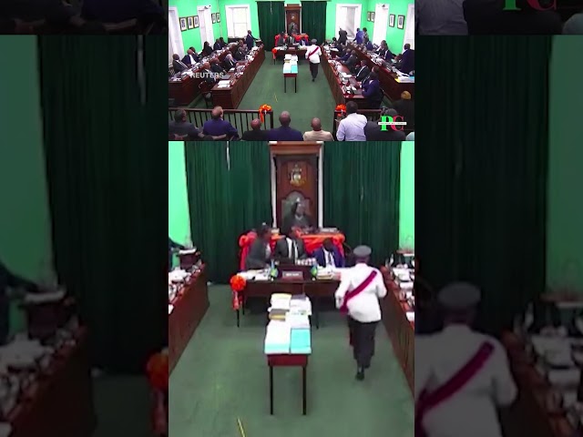 ⁣Chaos in Bahamas parliament as MP throws mace out of window