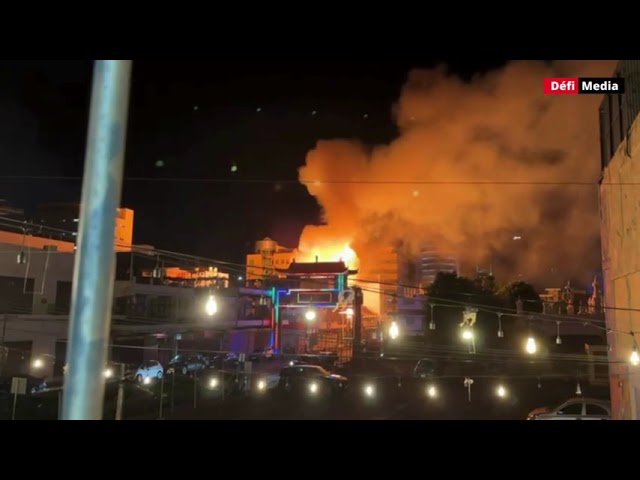 ⁣Incendie dans un bâtiment à la rue Royale, Port-Louis