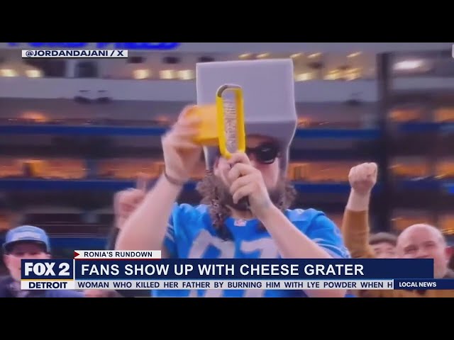 ⁣Detroit Lions Fan Sneaks Cheese Grater Into Stadium During Thursday's Game vs. Packers