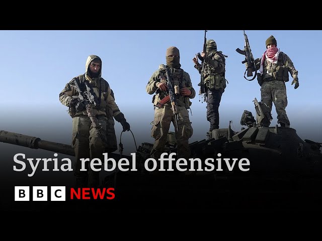 ⁣Thousands flee fighting in Syria as rebel forces advance on another key city | BBC News