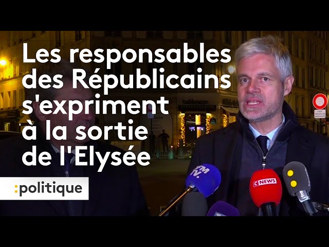 ⁣Les responsables "Les Républicains" à la sortie de l'Elysée