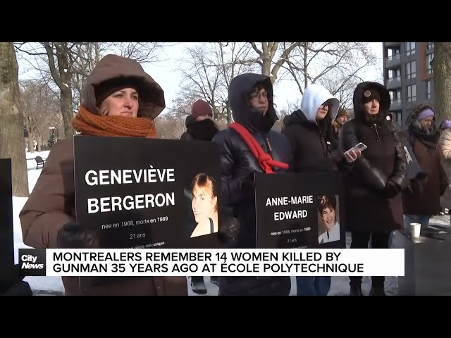 ⁣Montrealers remember 14 women killed 35 years ago at Polytechnique