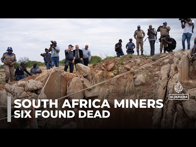 ⁣South Africa miners: Six found dead in illegal mine amid police crackdown