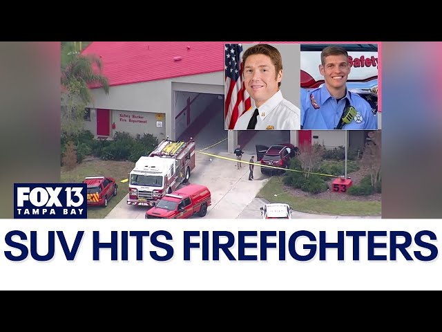 ⁣Florida firefighters hit by SUV outside station