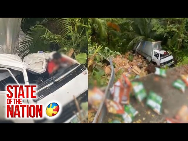 ⁣Wingvan, nahulog sa bangin matapos mawalan ng preno; 2 sugatan | SONA