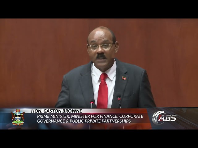 ⁣PM BROWNE SAYS A&B’S TAX-TO-GDP RATIO CONTRADICTS CLAIMS OF HIGH TAX BURDEN